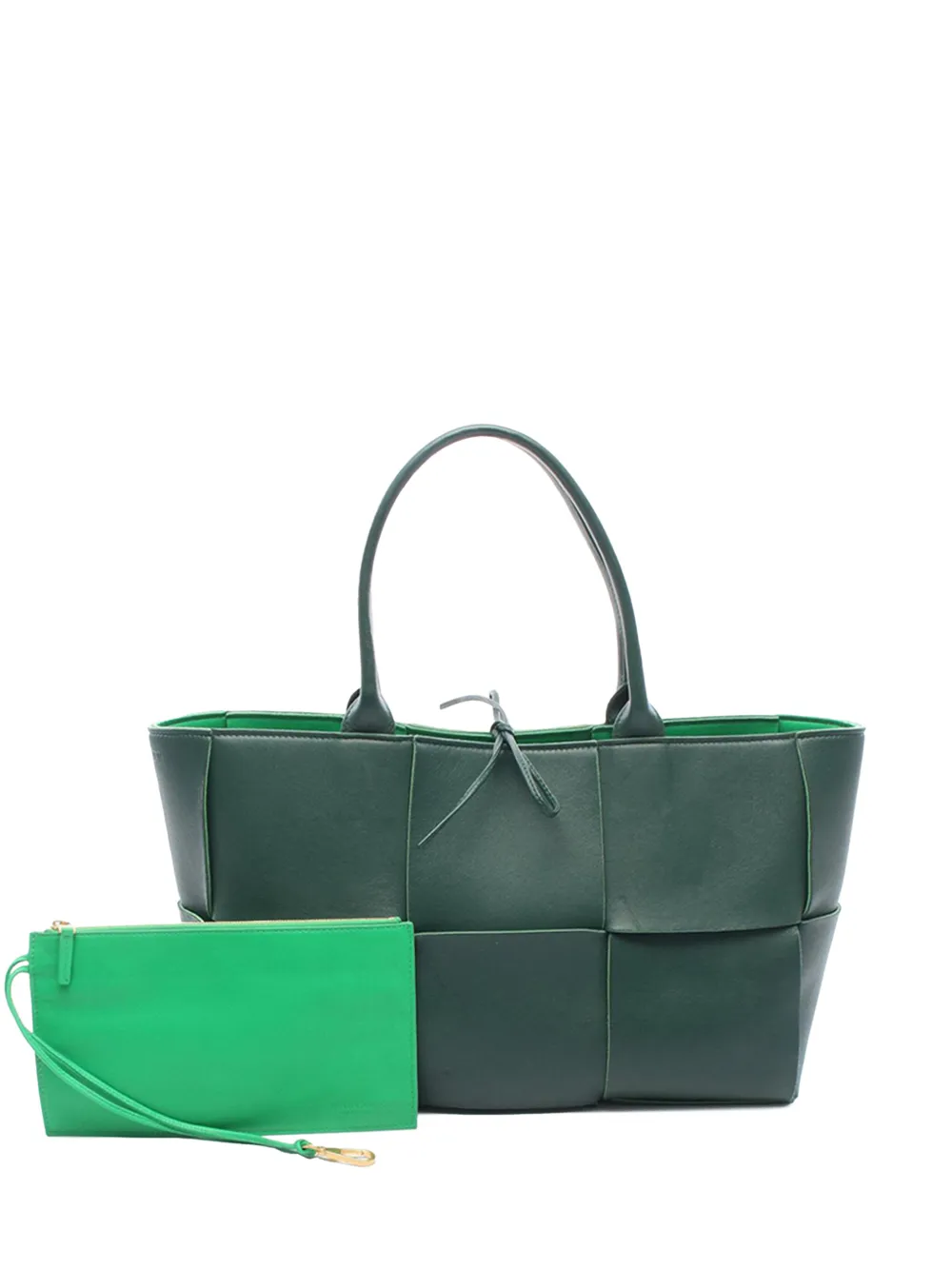 Bottega Veneta Pre-Owned Borsa tote Intrecciato Arco media in nappa con motivo Maxi Intrecciato 2012-2026 - Verde
