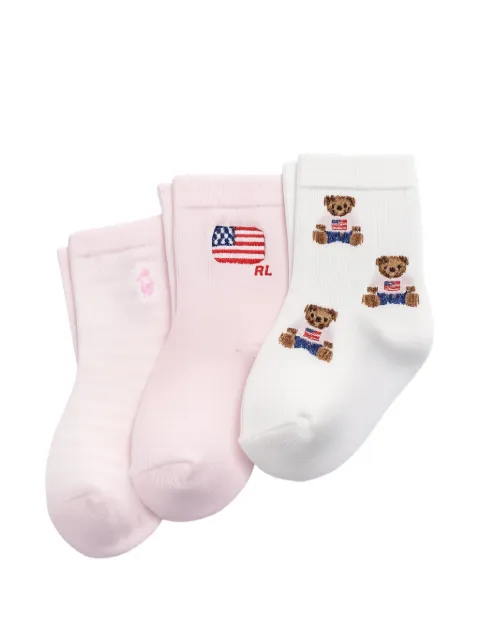 POLO RALPH LAUREN KIDS Polo Bear-embroidered socks