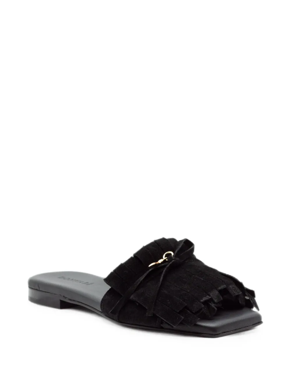 Donnarì Sandalen met franje Zwart
