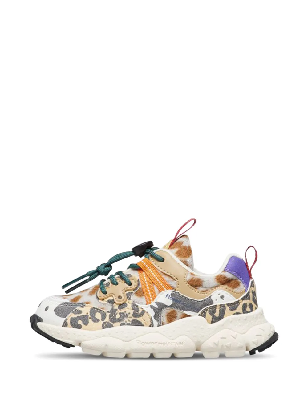 FLOWER MOUNTAIN KIDS Ya o 3 animal-print toggle-fastening sneakers Beige