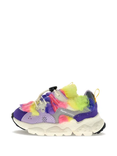 FLOWER MOUNTAIN KIDS tenis con paneles de pelo artificial