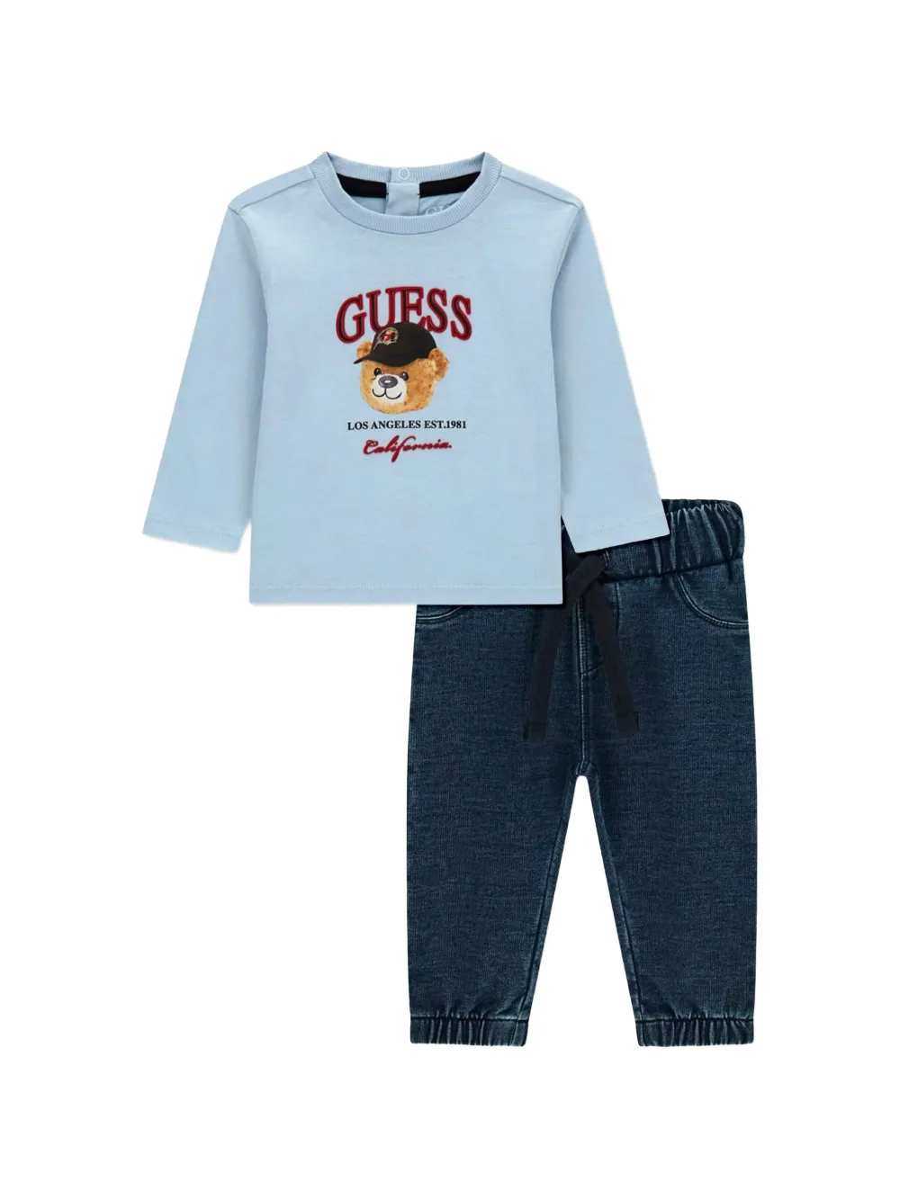 guess kids graphic-print trouser set - Blu