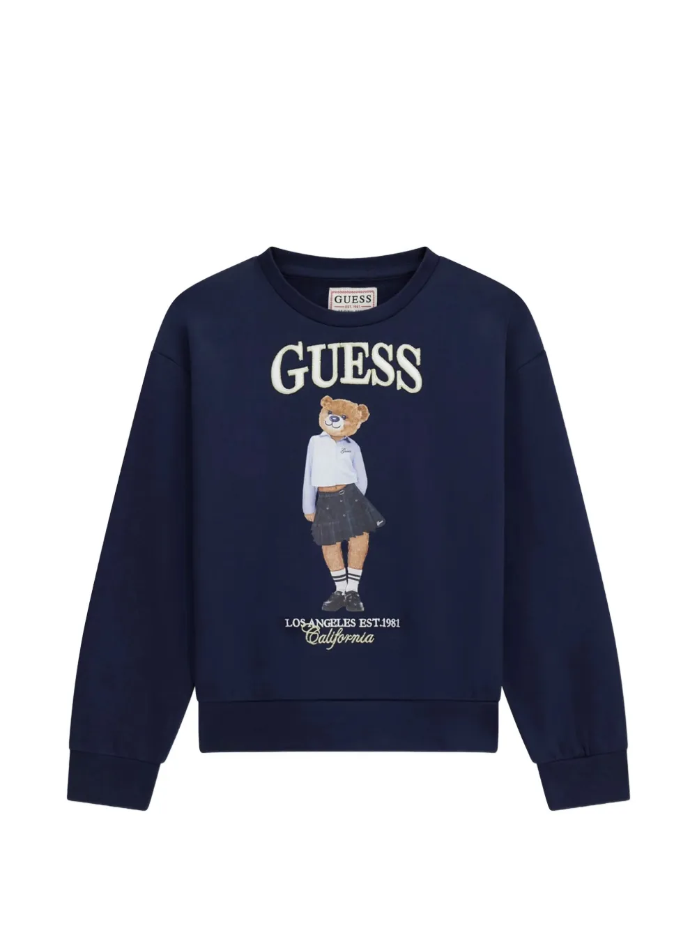 guess kids teddy bear-print sweater - Blu