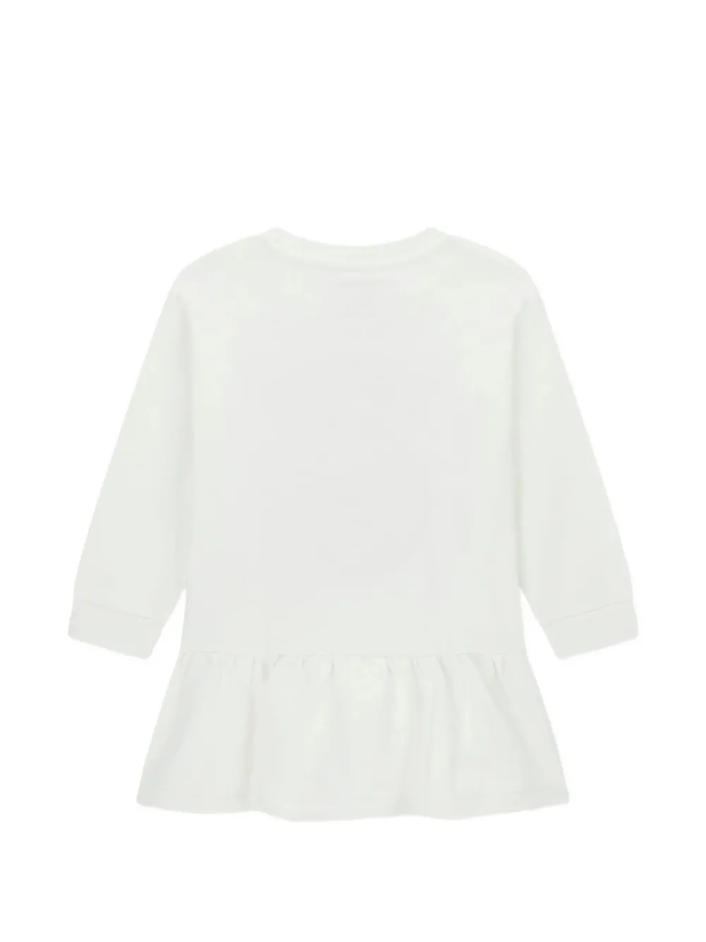 guess kids Jurk met logoprint en ruches Wit