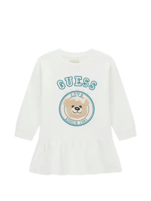 guess kids Gerüschtes Kleid mit Logo-Print