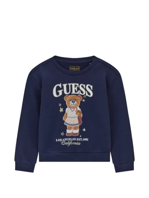 guess kids teddy-bear print sweatshirt