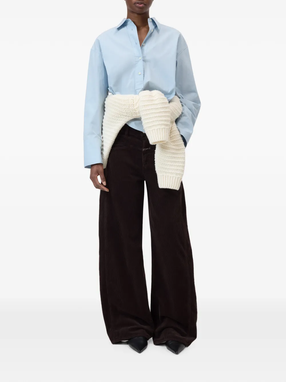Closed Tori-X ribfluwelen straight broek Bruin