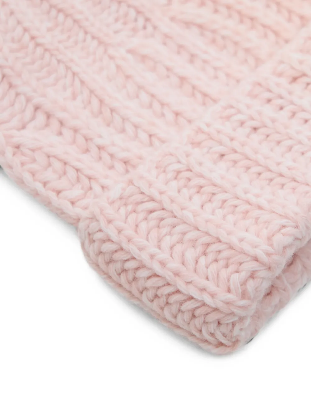 Closed ribbed-knit beanie hat Roze