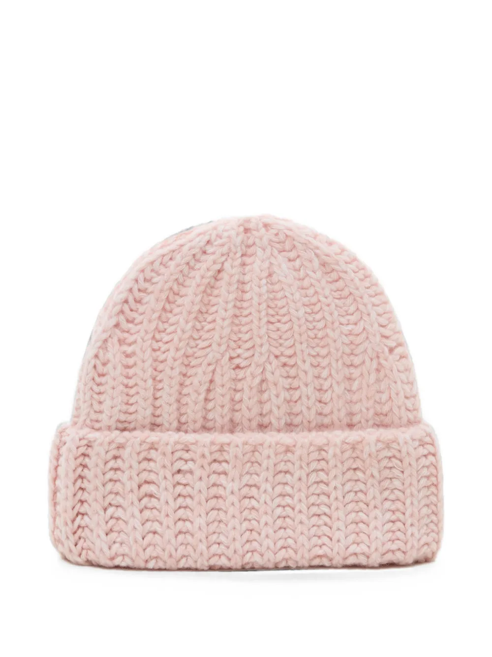 Closed Ribbed-knit Beanie Hat In Pink