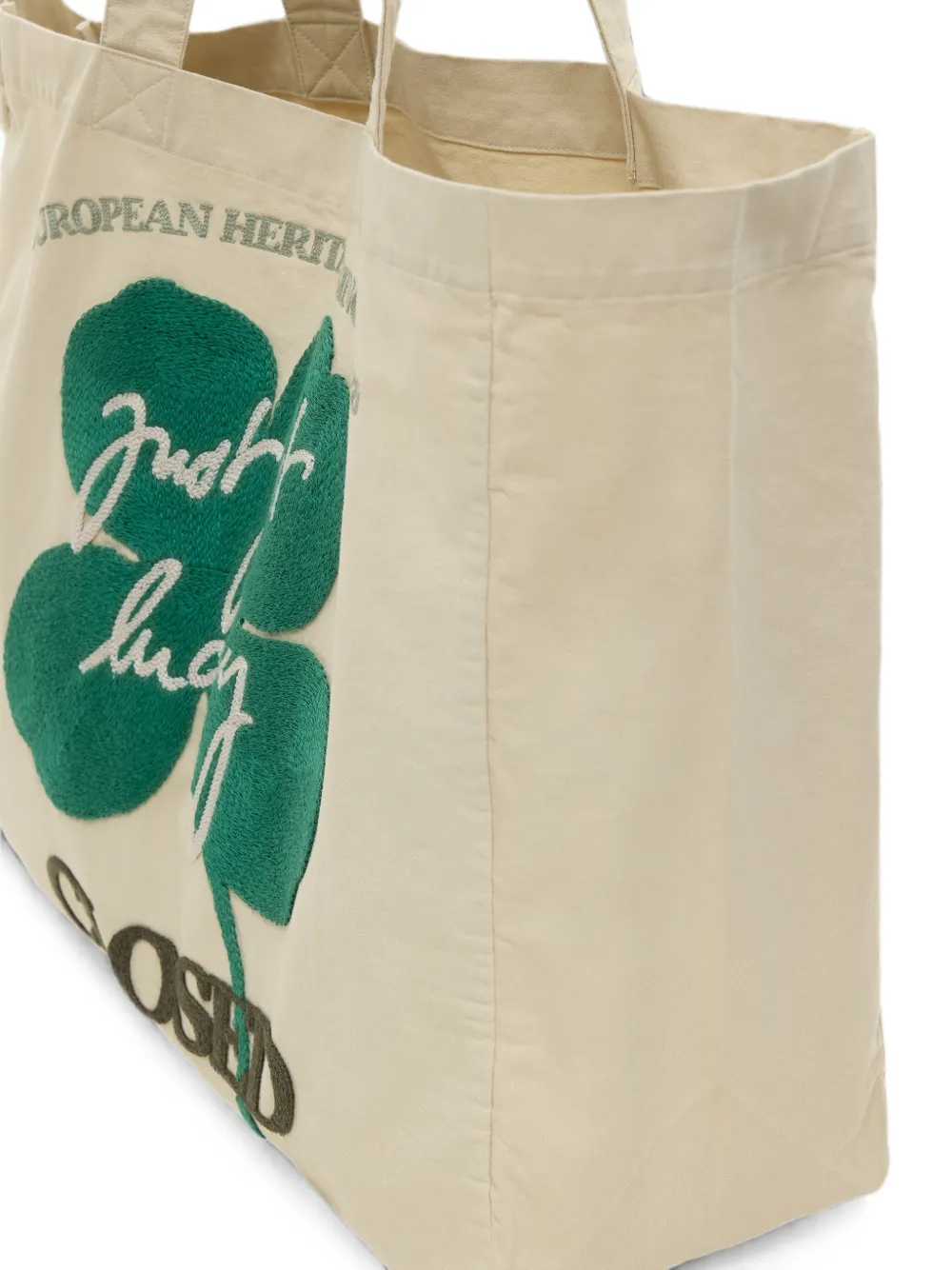 Closed Shopper met borduurwerk en logopatch Beige