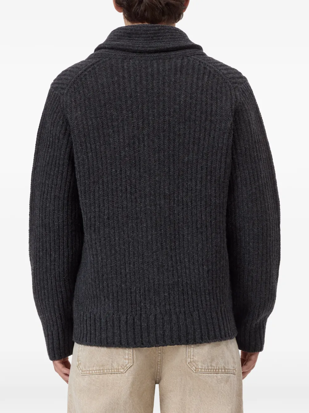 Closed Vest met sjaalkraag Grijs