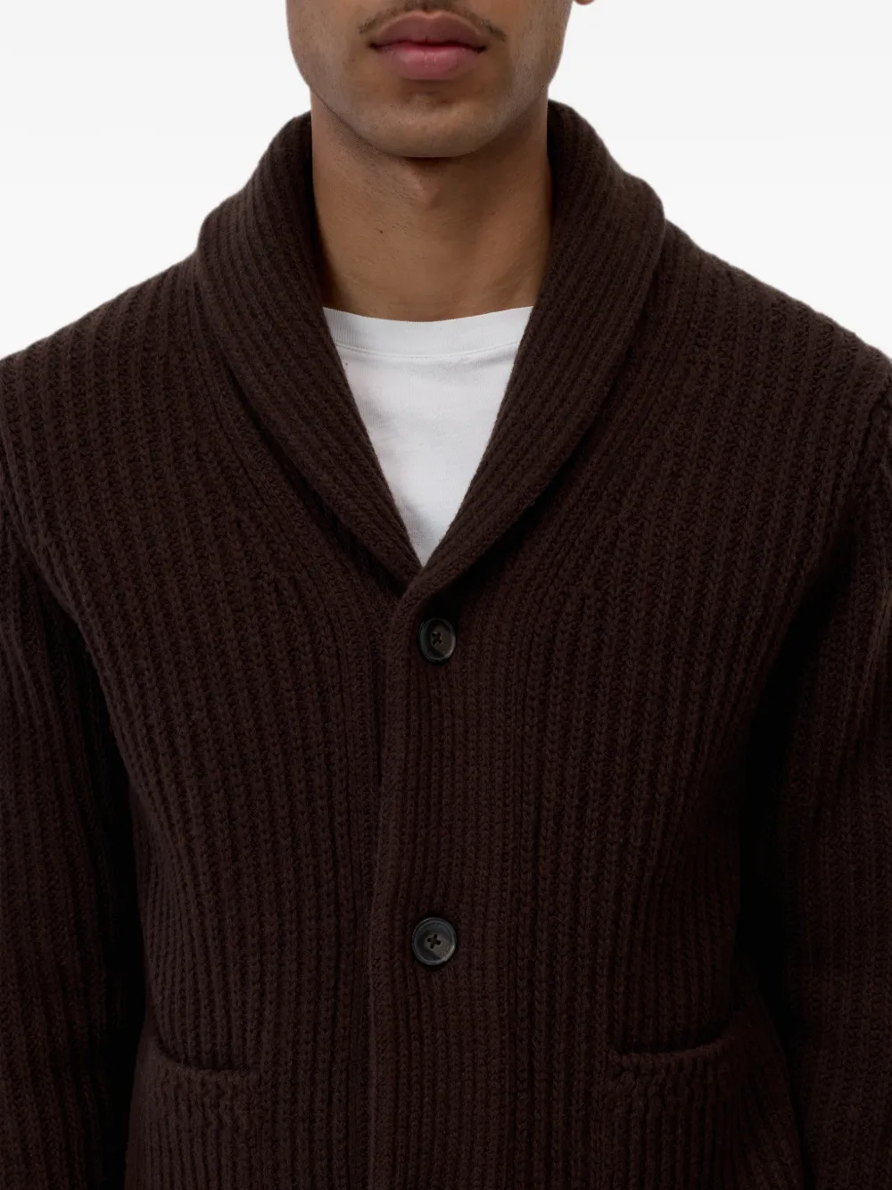 Closed Vest met sjaalkraag Bruin