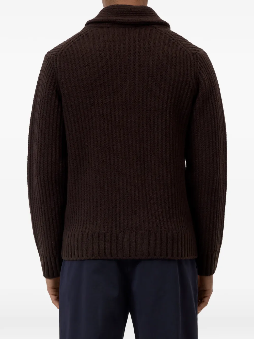 Closed Vest met sjaalkraag Bruin