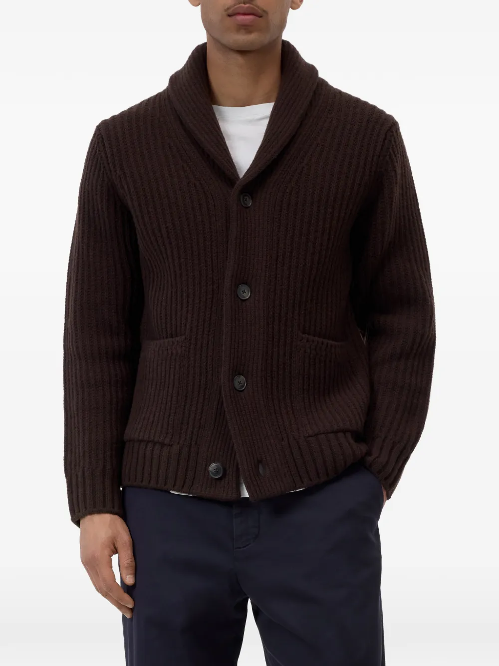Closed Vest met sjaalkraag Bruin