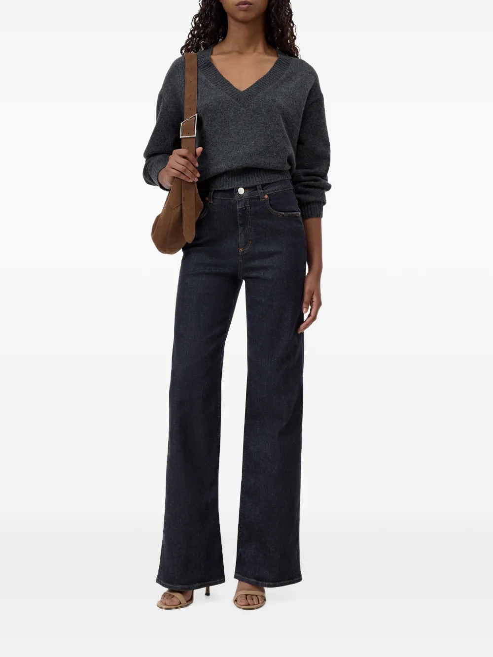 Closed Janna wide-leg flared jeans Blauw