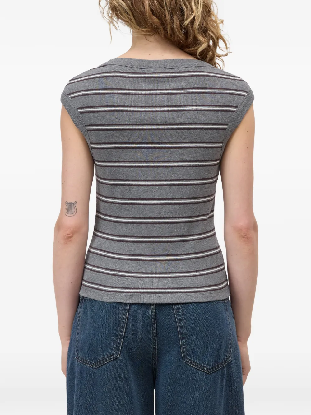 Closed T-shirt met kapmouwen Grijs
