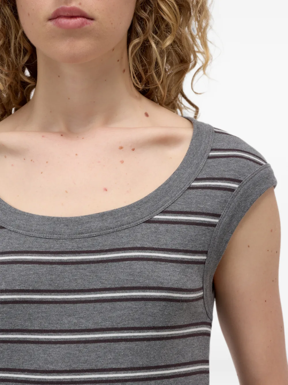 Closed T-shirt met kapmouwen Grijs
