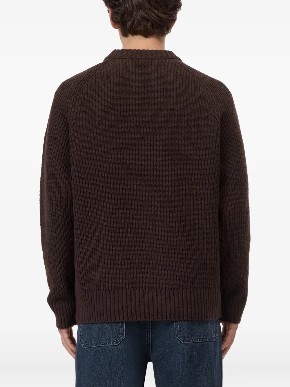 Closed Ribgebreide trui met raglan mouwen Bruin
