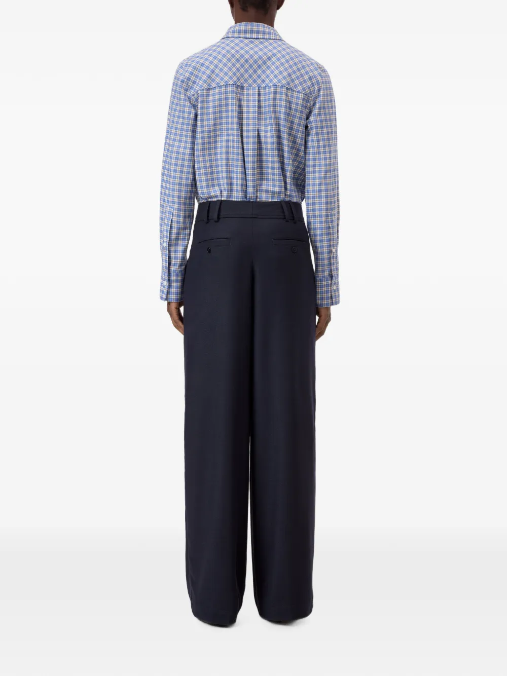 Closed Wes belted wide-leg trousers Blauw