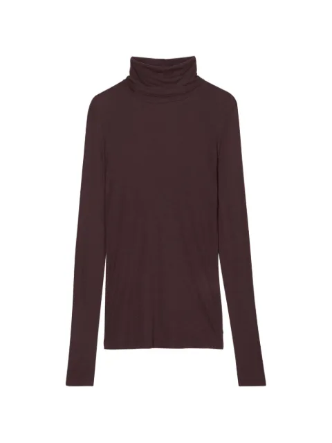 Closed long-sleeve turtle-neck top