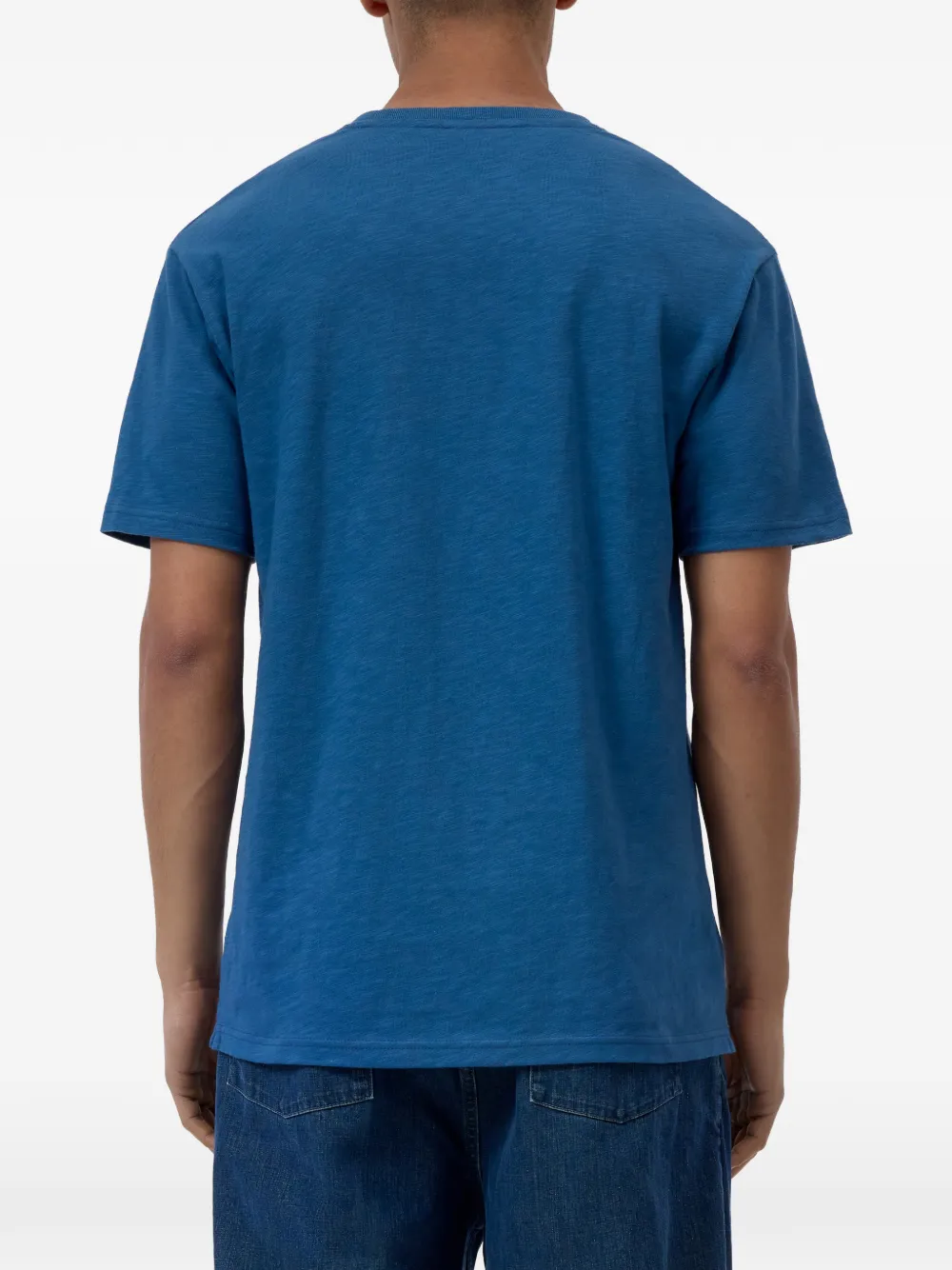 Closed T-shirt met ronde hals Blauw