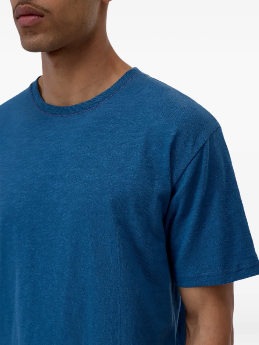 Closed T-shirt met ronde hals Blauw