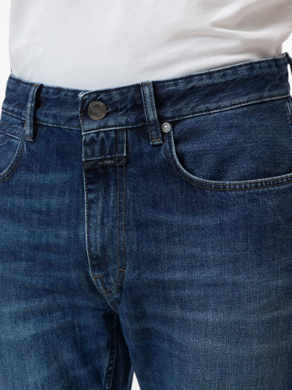 Closed Cooper True straight jeans met vervaagd effect Blauw