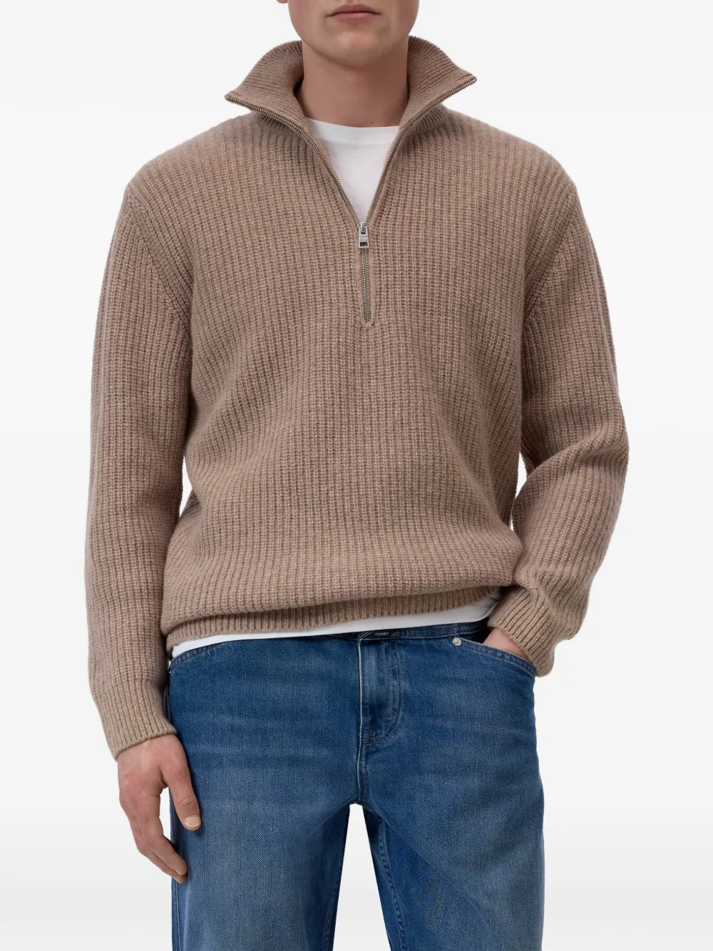 Closed Ribgebreide trui Beige