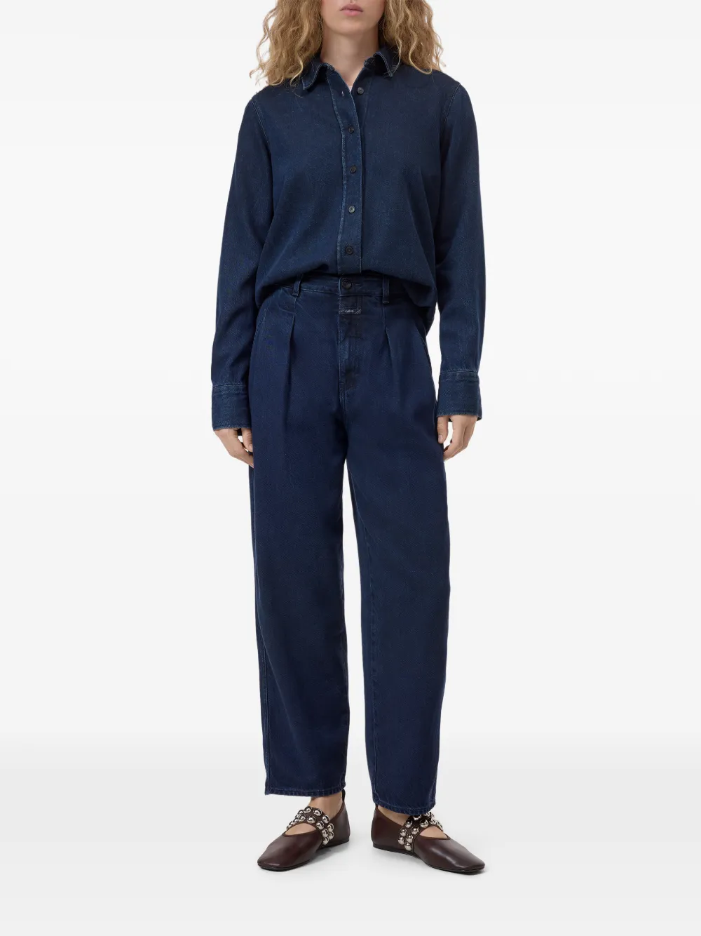 Closed Ruthy pleated jeans Blauw