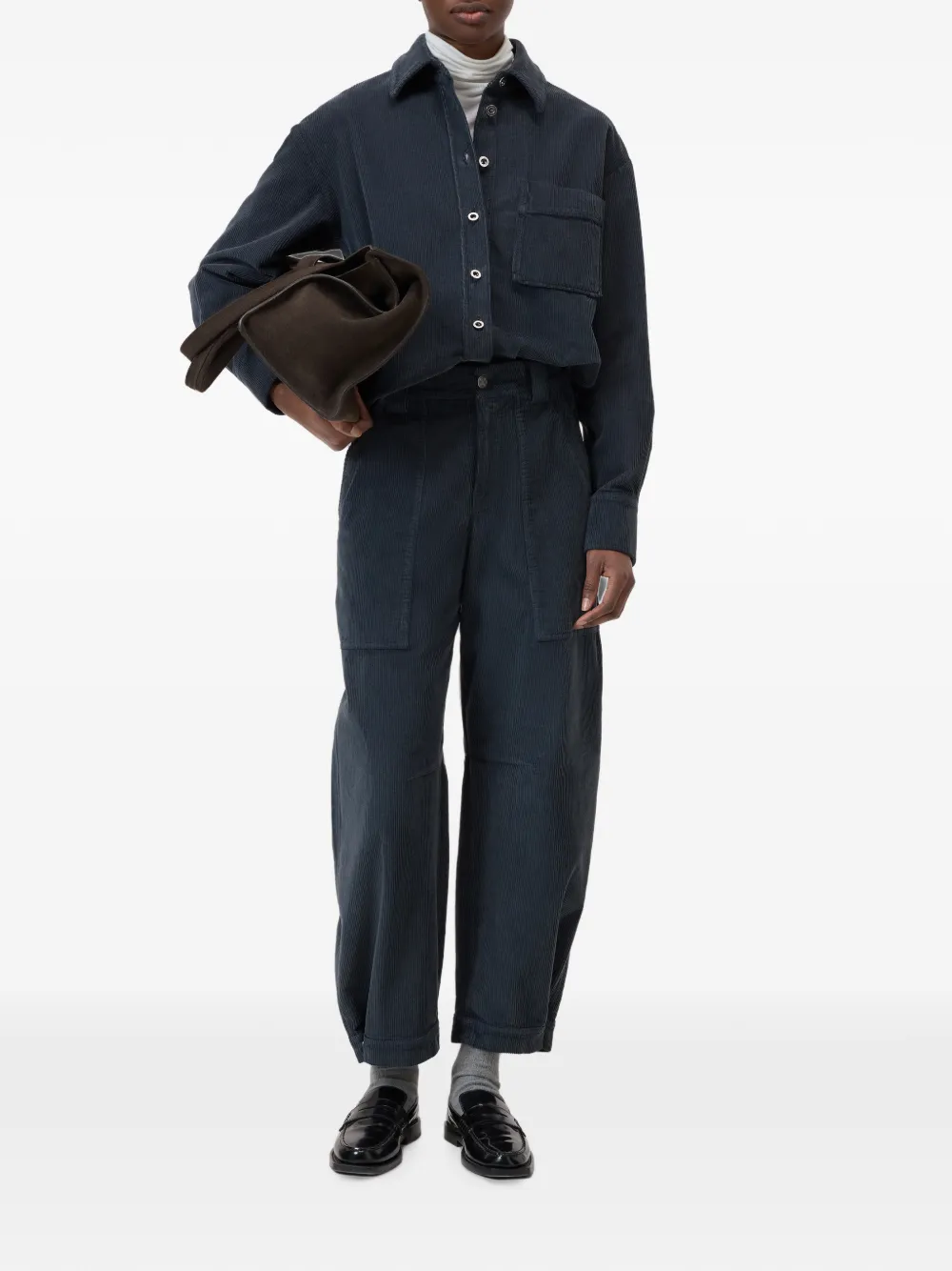 Closed Rhannon ribfluwelen straight broek Blauw