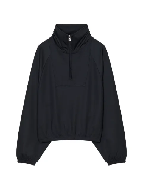 Closed quarter-zip raglan-sleeve track jacket