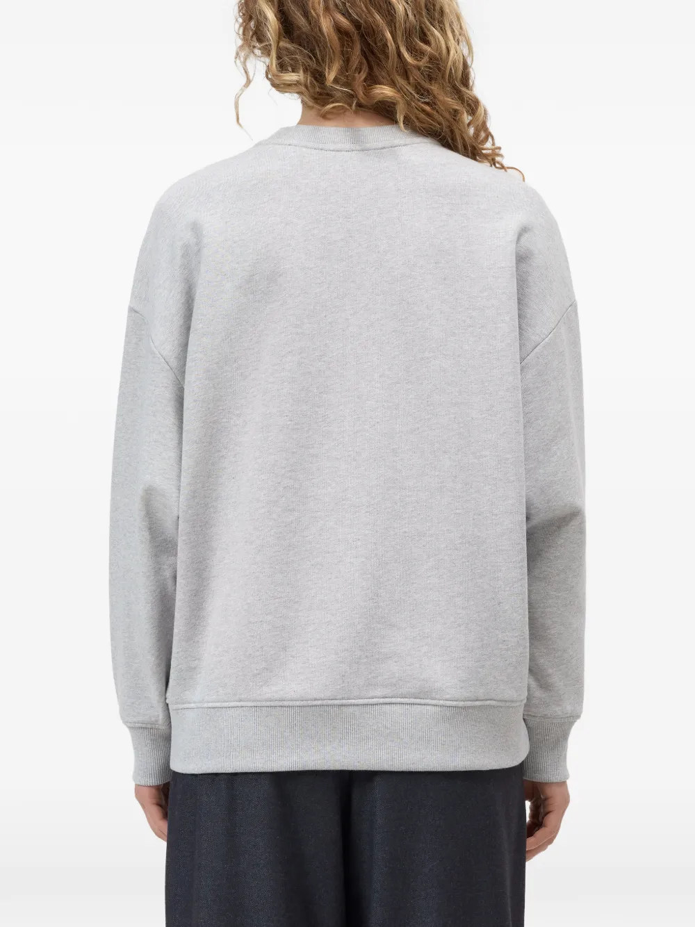 Closed Sweater met geborduurd logo Grijs