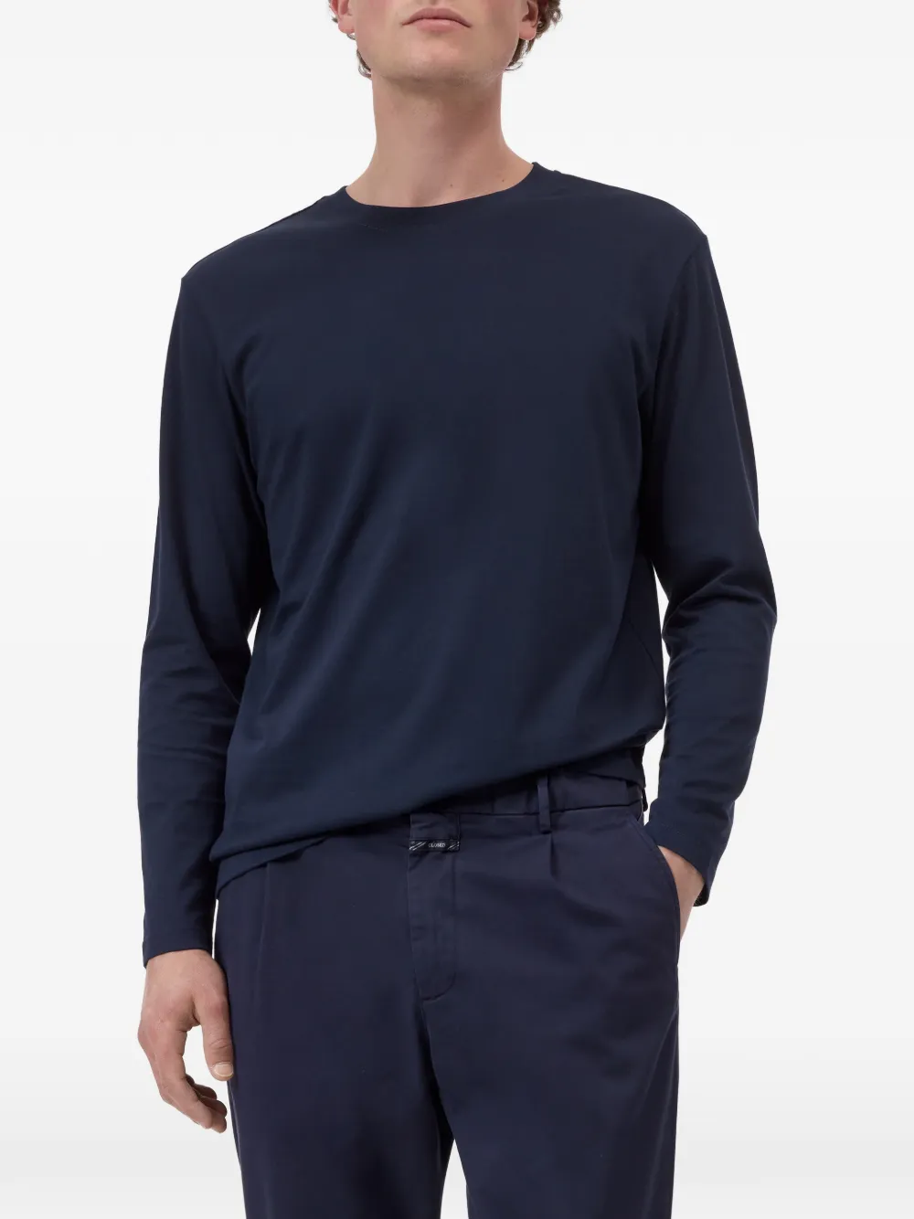 Closed T-shirt met lange mouwen Blauw