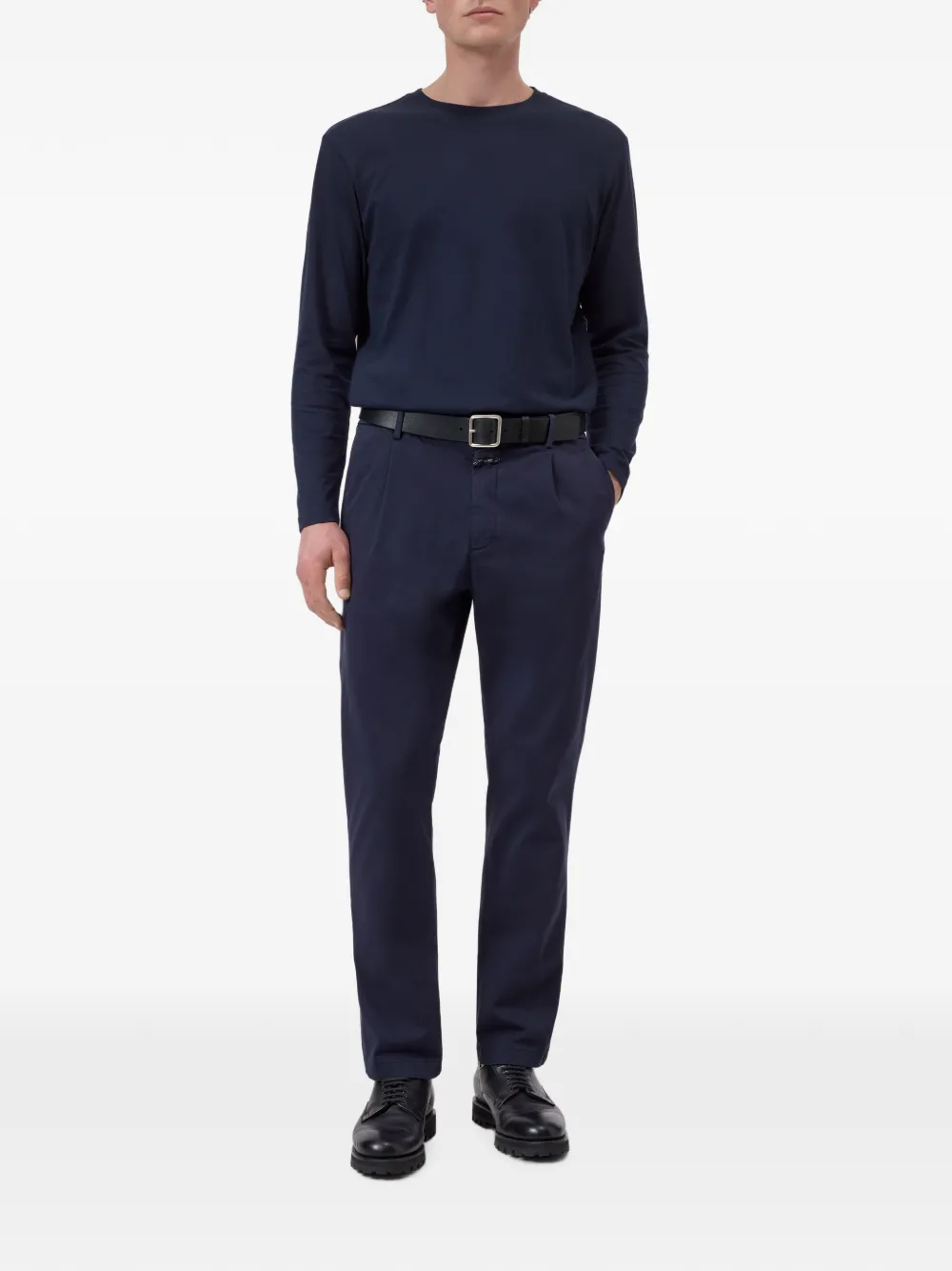 Closed T-shirt met lange mouwen Blauw