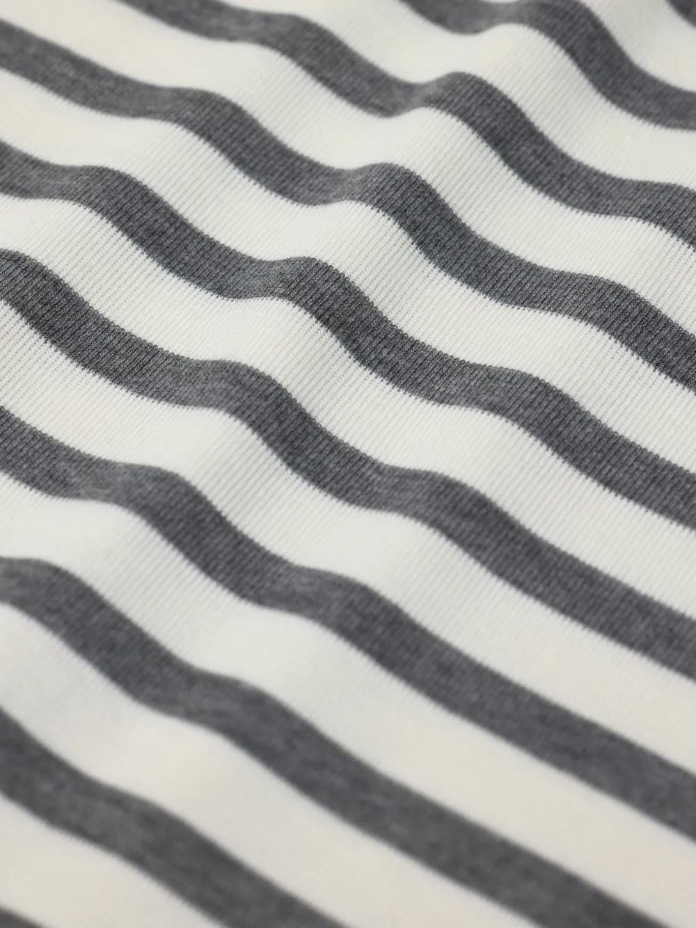 Closed striped long-sleeve T-shirt Beige