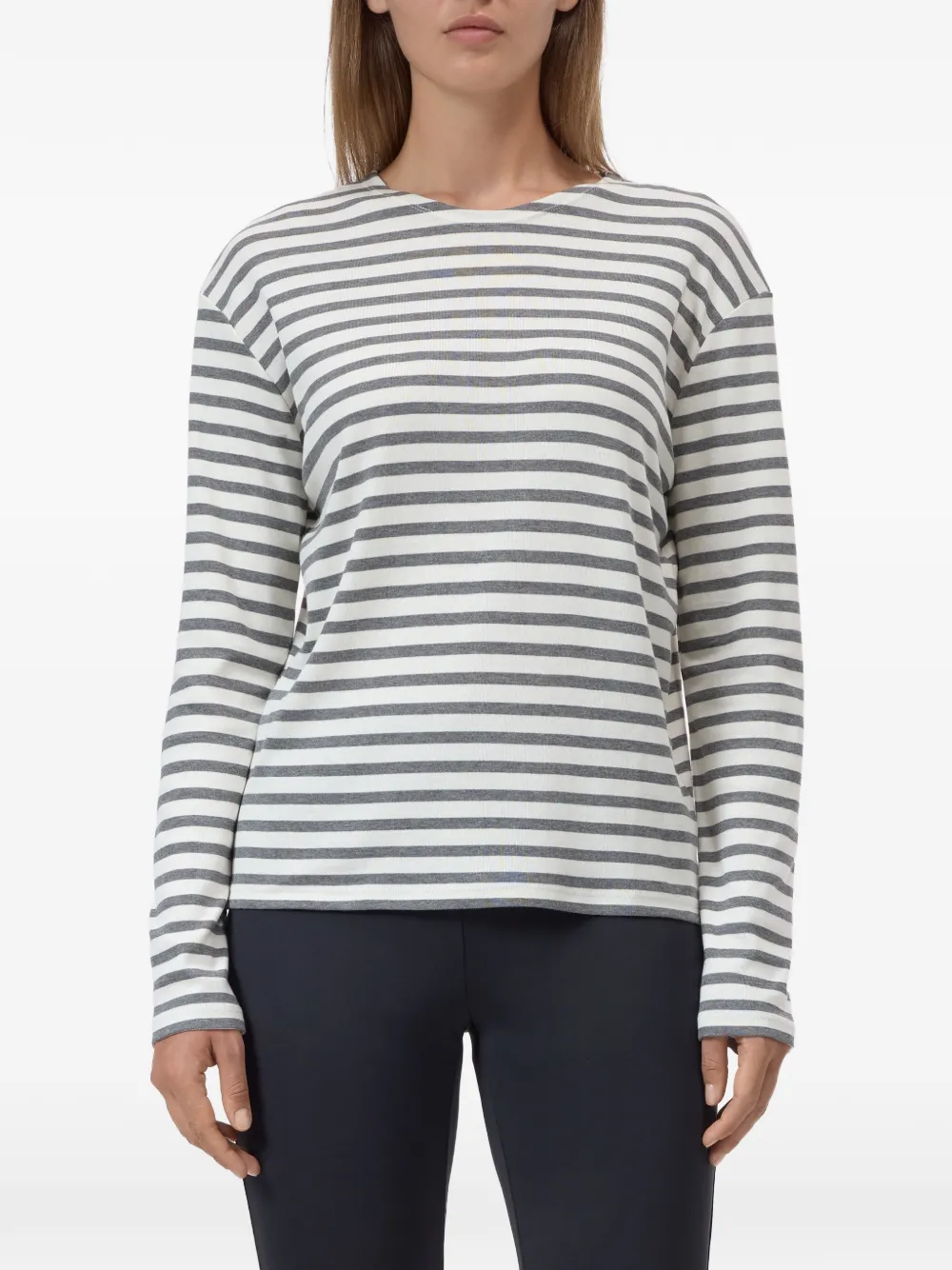 Closed striped long-sleeve T-shirt