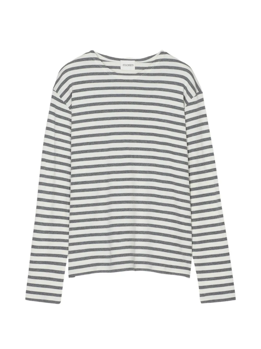 Closed striped long-sleeve T-shirt