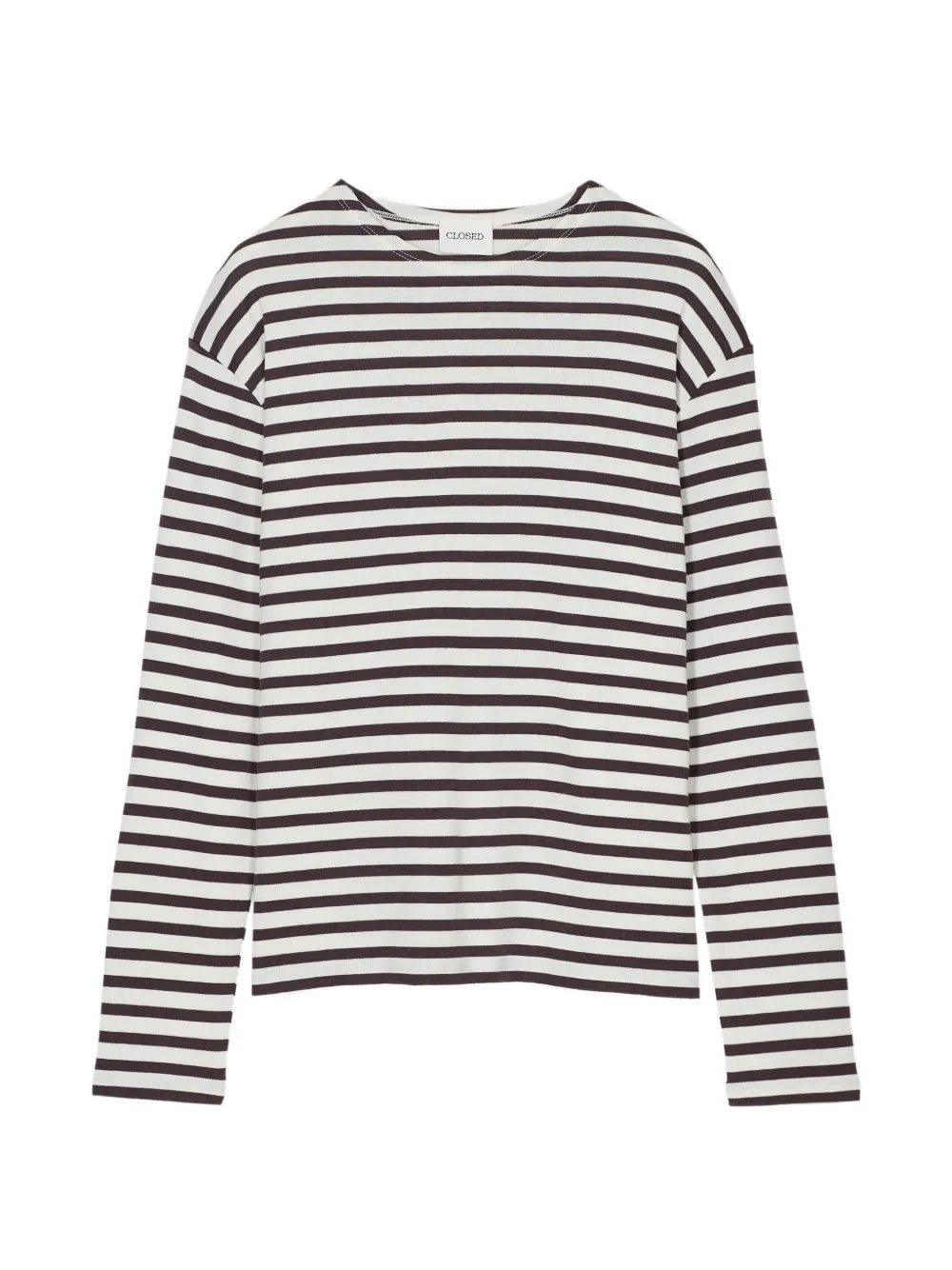 Closed striped long-sleeve T-shirt