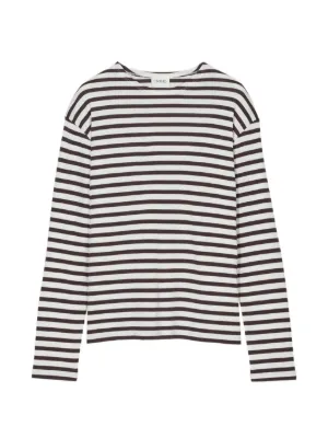 GANNI Striped long-sleeve T-shirt | Brown | FARFETCH