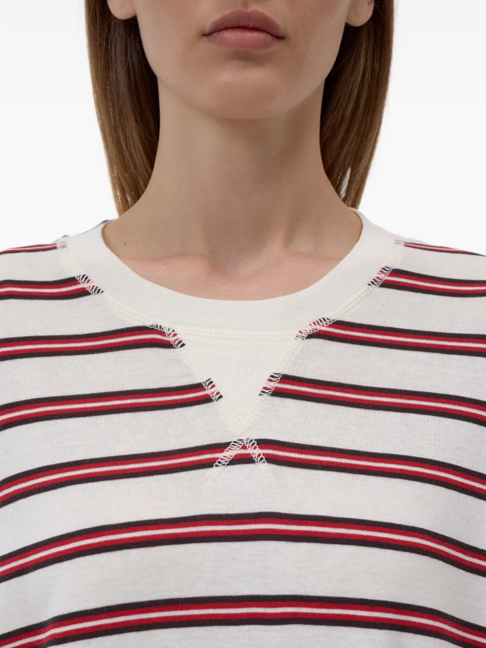 Closed Gestreept T-shirt met lange mouwen Beige