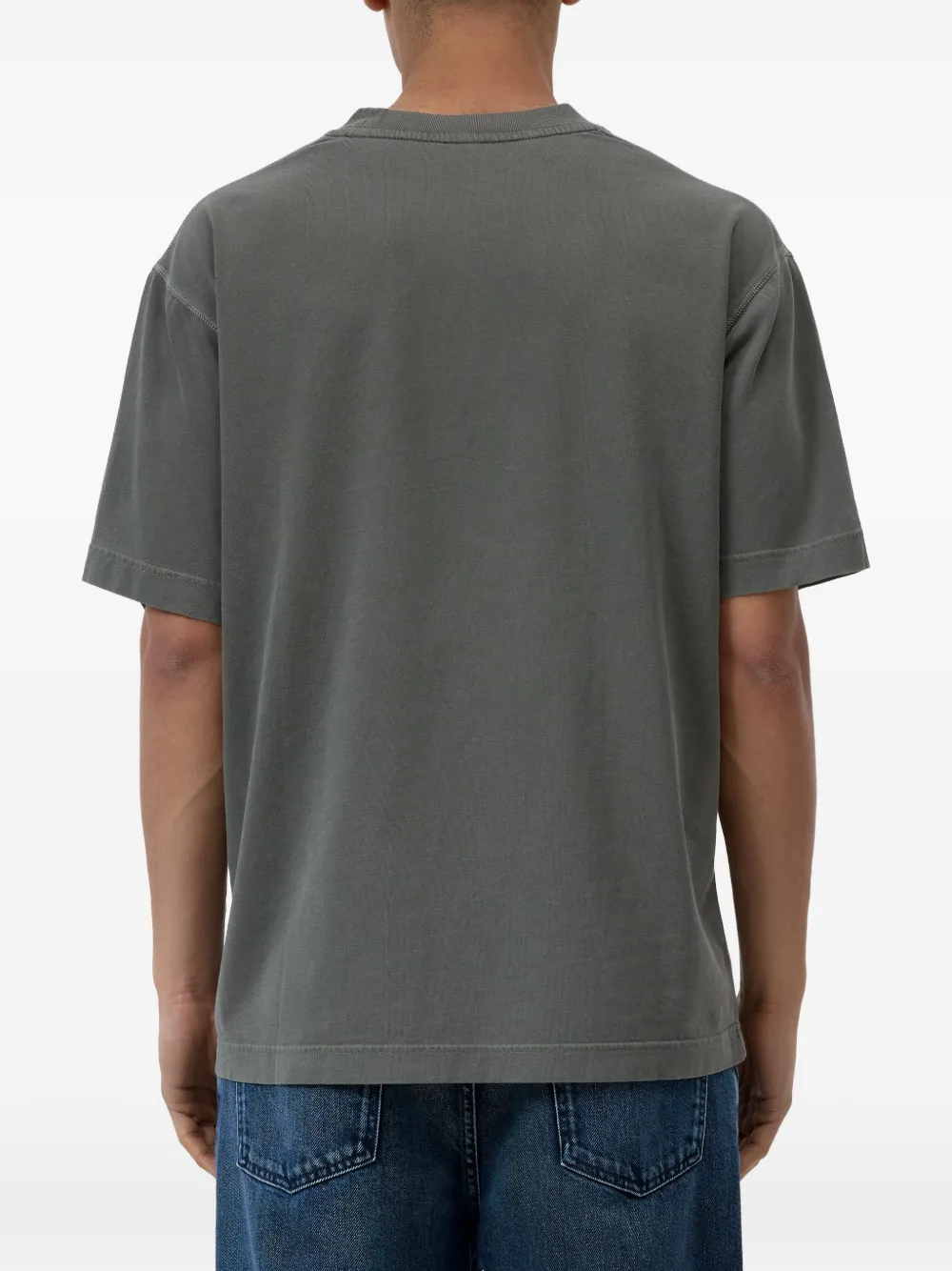 Closed T-shirt met geborduurd logo Groen