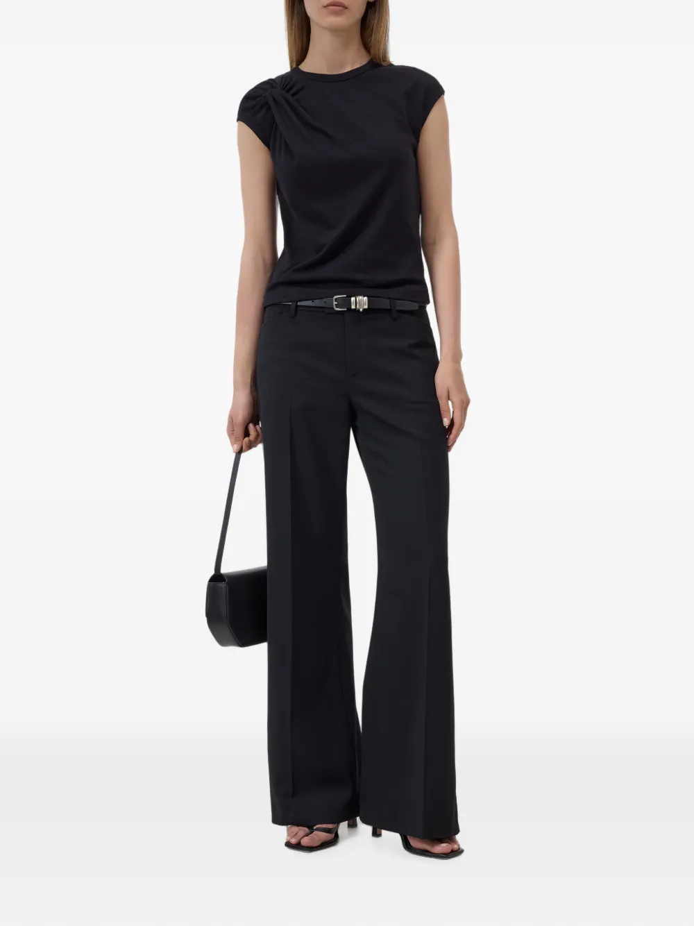 Closed T-shirt met geknoopt detail Zwart