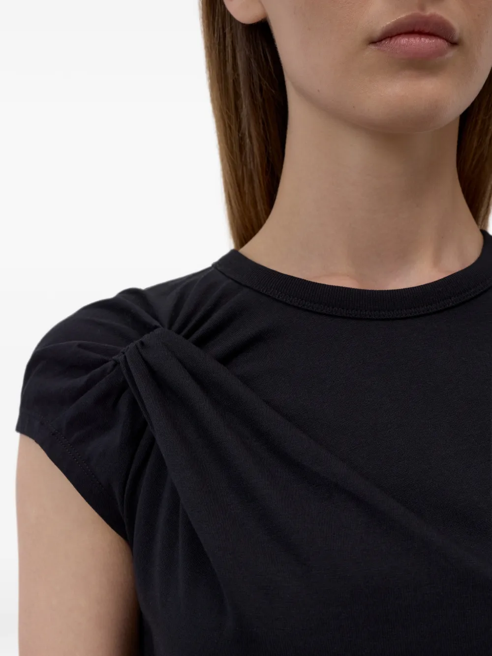 Closed T-shirt met geknoopt detail Zwart