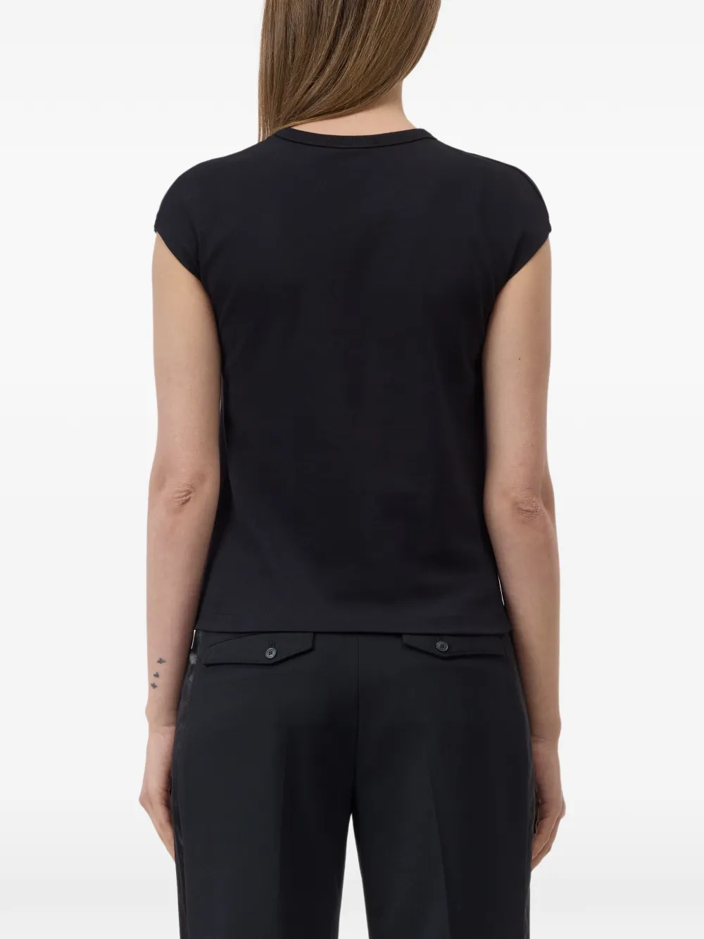Closed T-shirt met geknoopt detail Zwart
