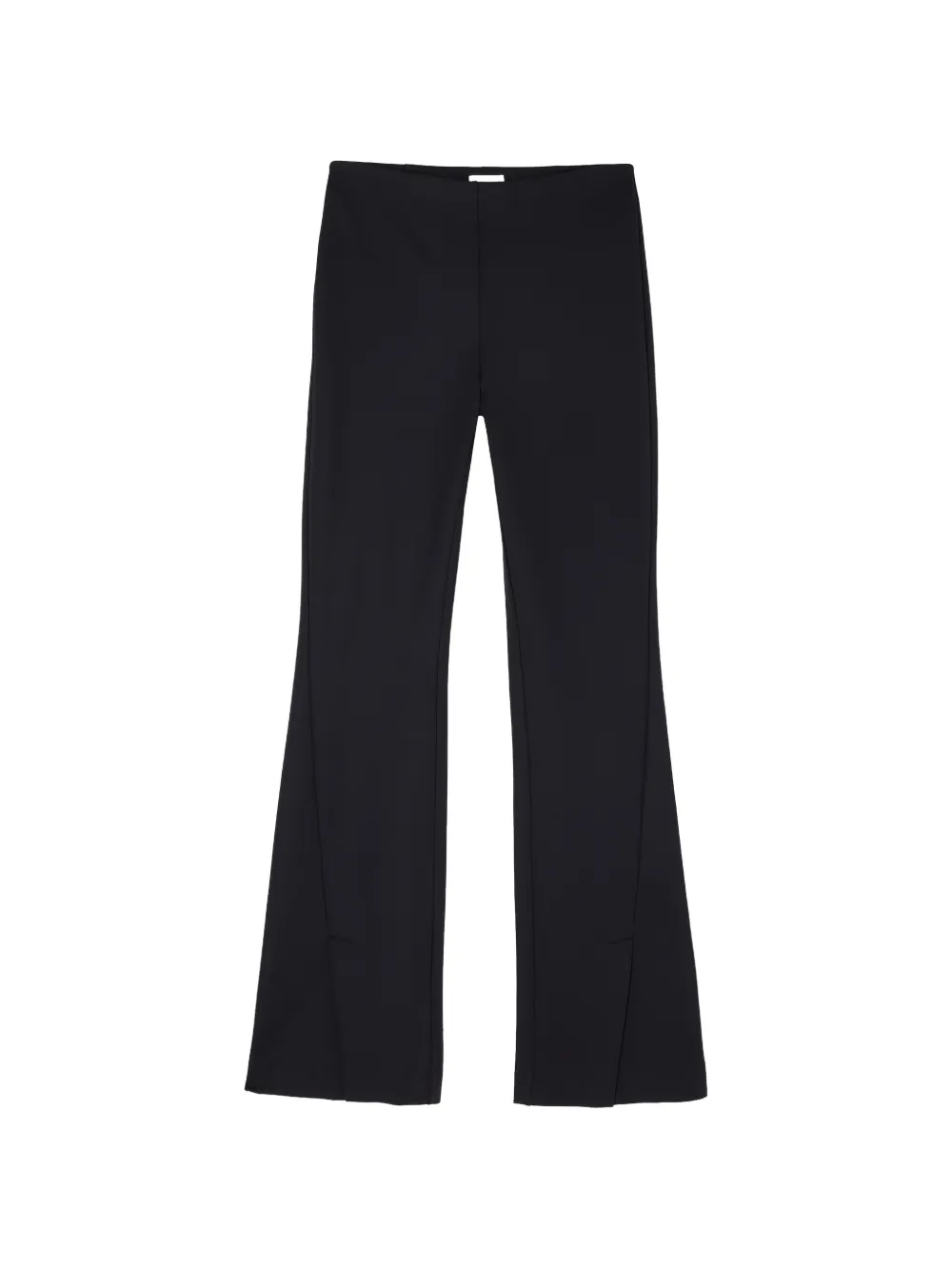 Closed Split-hem Flared Trousers In Schwarz