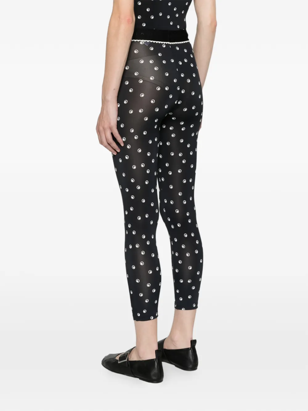 Marine Serre polka-dot Moon jersey capri leggings Zwart