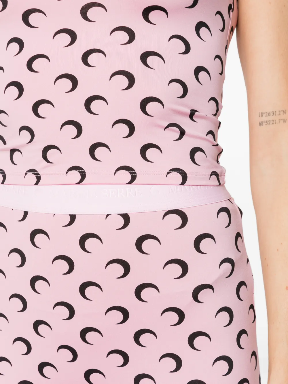 Marine Serre Moon-printed jersey biker shorts Roze
