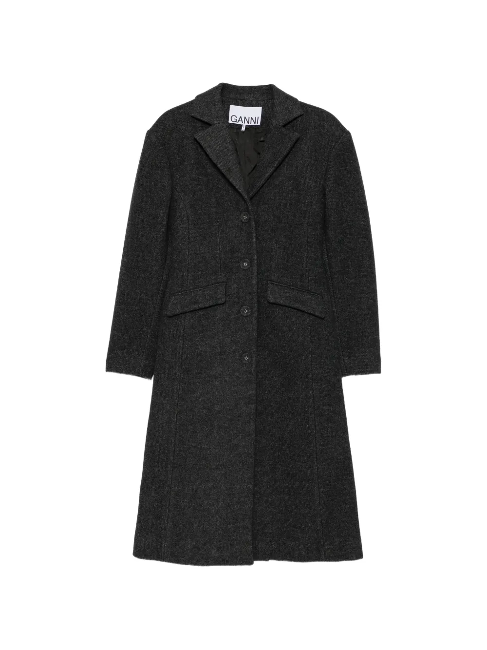 GANNI single-breasted wool coat