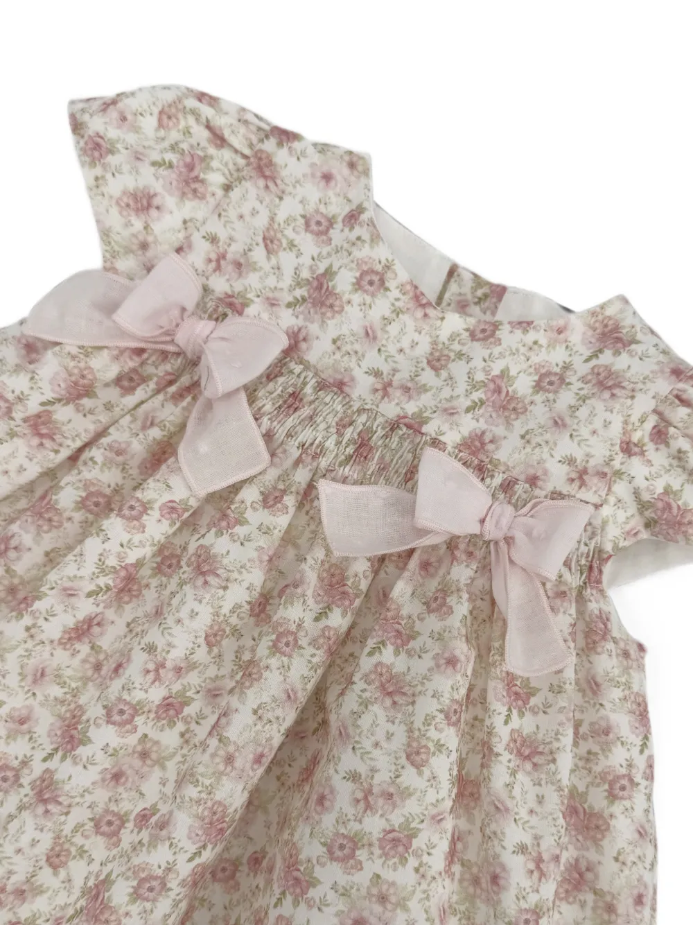 La Stupenderia Jurk met bloemenprint en strikdetail Wit