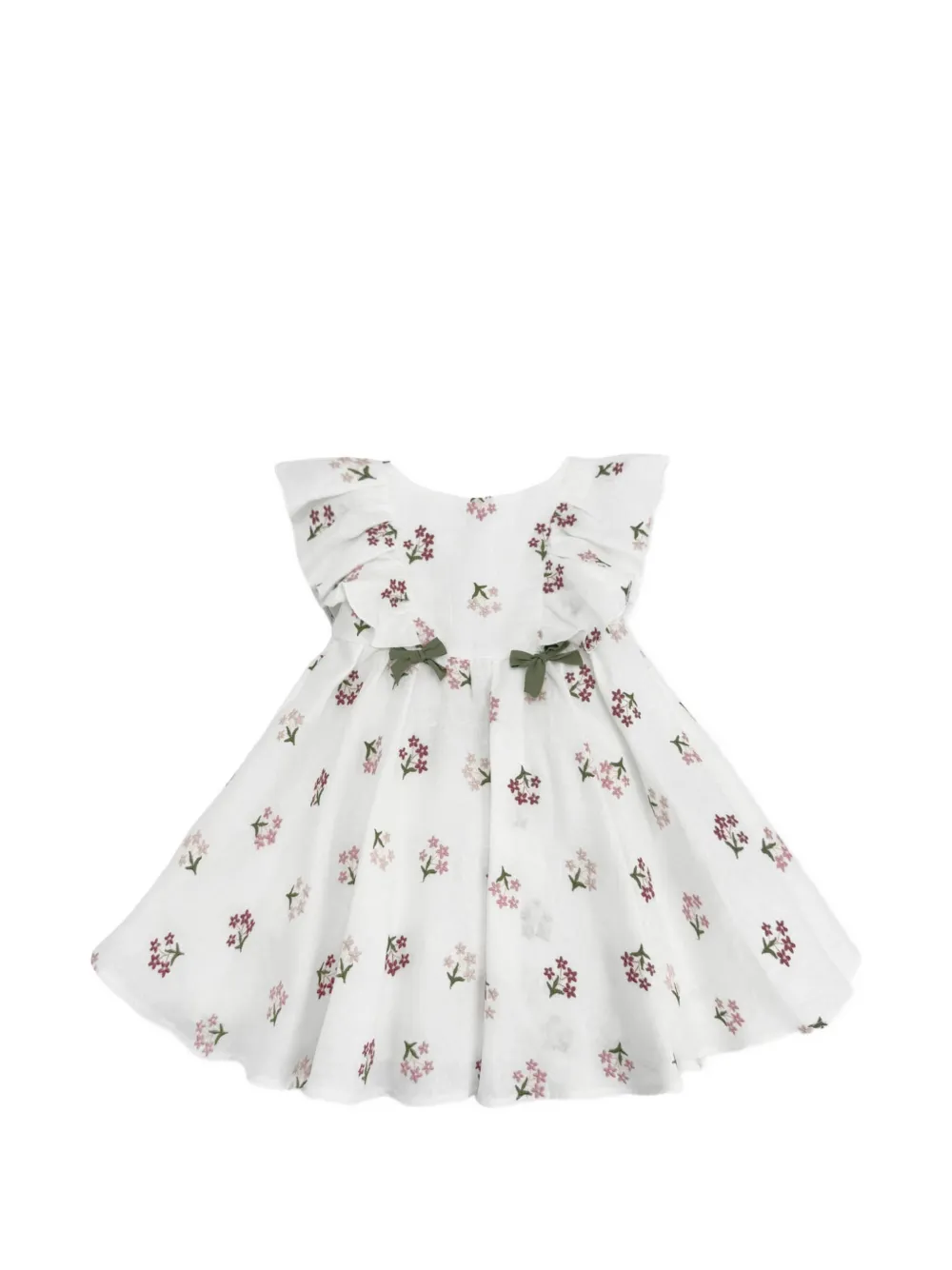 La Stupenderia embroidered ruffled dress - Bianco